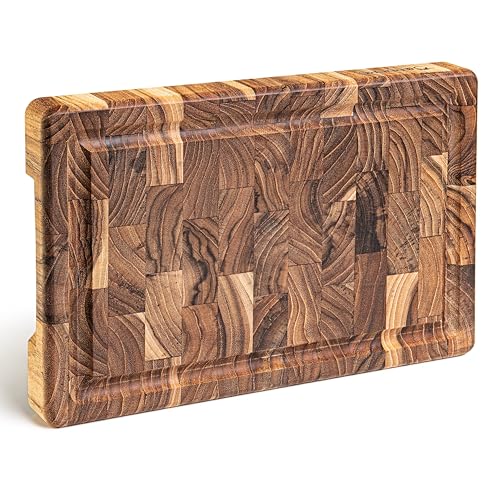 Teakholz Schneidebrett End Grain Kompakt 30 x 20,5 cm