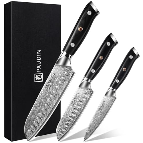 Damastmesser-Set 3-teilig mit VG10-Kern