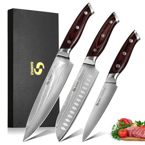 Damastmesser-Set 3-teilig