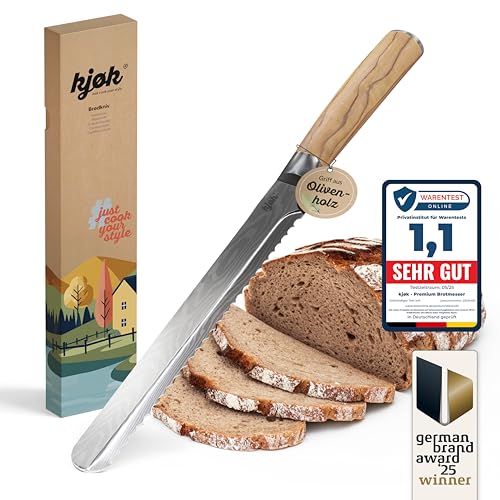 Premium Brotmesser Olivenholz 20 cm